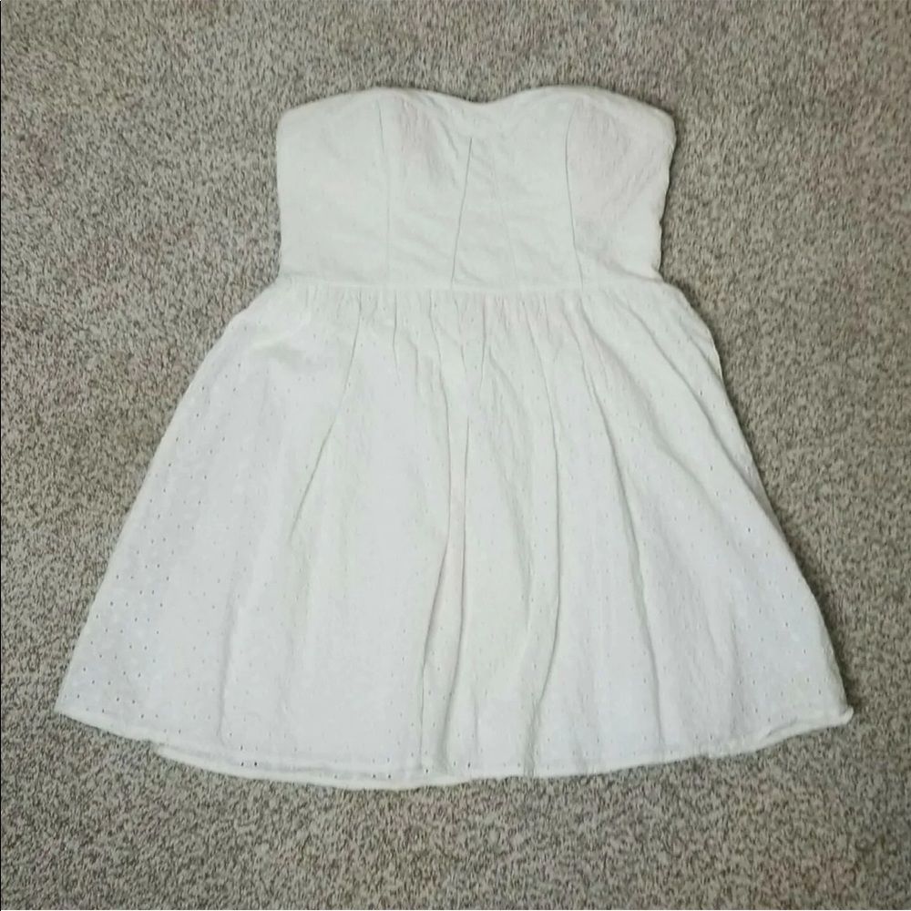 Sequin Hearts Women's Juniors Strapless White Eyelet Dress Size 13